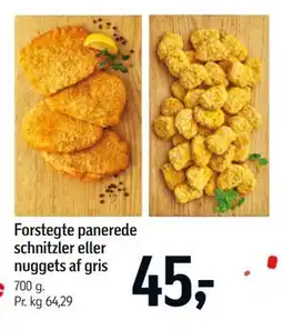 Føtex Forstegte panerede schnitzler eller nuggets af gris tilbud