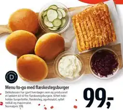 Føtex Menu to-go med flæskestegsburger tilbud