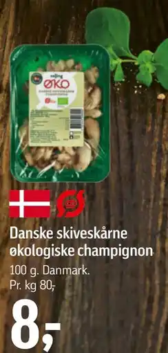 Føtex Danske skiveskårne økologiske champignon tilbud