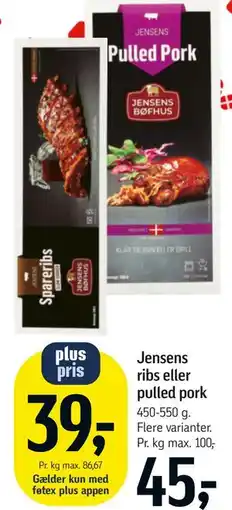 Føtex Jensens ribs eller pulled pork tilbud