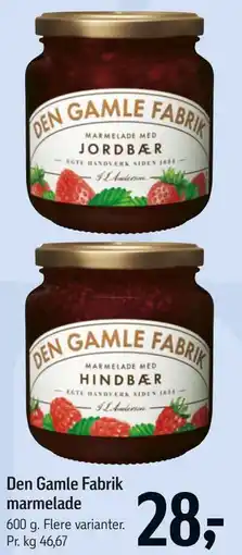 Føtex Den Gamle Fabrik marmelade tilbud