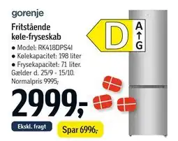 Føtex Fritstående køle-fryseskab tilbud