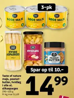 Løvbjerg Taste of nature majs, peanut-butter, hvidløg i olie el. slikasparges tilbud