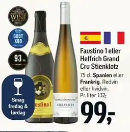 Føtex Faustino 1 eller Helfrich Grand Cru Stienklotz tilbud