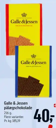 Føtex Galle & Jessen pålægschokolade tilbud