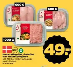 Netto Dansk kyllingefilet, -inderfilet eller hakket kyllingekød tilbud