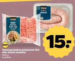 Netto Velsmag hakket grisekød 8-12% eller dansk medister tilbud