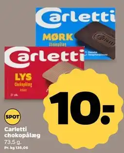 Netto Carletti chokopålæg tilbud