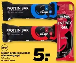 Netto Murph protein myslibar eller energy gel tilbud