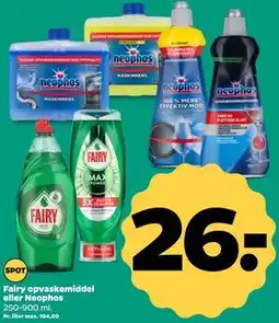Netto Fairy opvaskemiddel eller Neophos tilbud