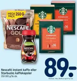 REMA 1000 Nescafé instant kaffe eller Starbucks kaffekapsler tilbud