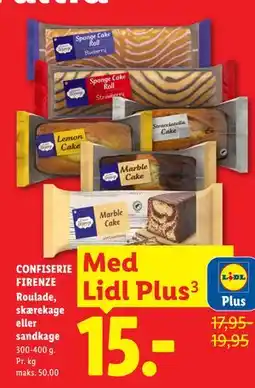Lidl CONFISERIE FIRENZE Roulade, skærekage eller sandkage, App-pris tilbud