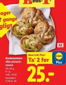 Lidl Kardemomme- eller pistaciesnurre, App-pris tilbud