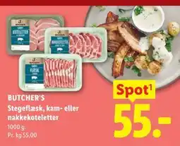 Lidl Stegeflæsk, kam- eller nakkekoteletter tilbud