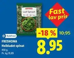 Lidl FRESHONA Helbladet spinat tilbud
