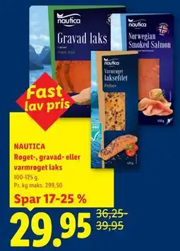 Lidl NAUTICA Røget-, gravad- eller varmrøget laks tilbud