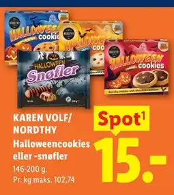 Lidl KAREN VOLF/ NORDTHY Halloweencookies eller -snøfler tilbud