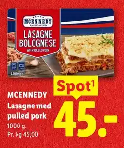 Lidl MCENNEDY Lasagne med pulled pork tilbud