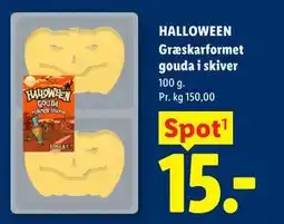 Lidl HALLOWEEN Græskarformet gouda i skiver tilbud