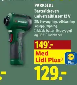 Lidl PARKSIDE Batteridreven universalblæser 12 V tilbud