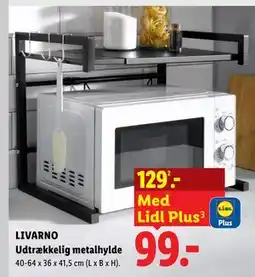 Lidl LIVARNO Udtrækkelig metalhylde tilbud