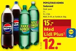 Lidl PEPSI/FAXE KONDI Sodavand tilbud