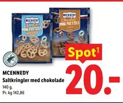 Lidl MCENNEDY Saltkringler med chokolade tilbud