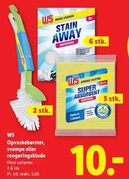 Lidl W5 Opvaskebørster, svampe eller rengøringsklude tilbud