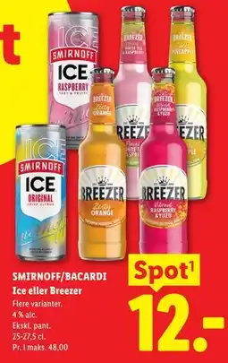Lidl SMIRNOFF/BACARDI Ice eller Breezer tilbud