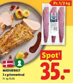 Lidl MADVÆRKET 3 x grisemørbrad tilbud