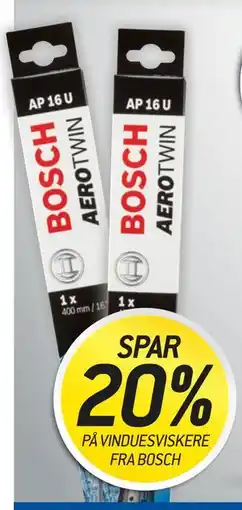 Thansen SPAR 20% PÅ VINDUESVISKERE FRA BOSCH tilbud