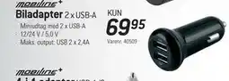 Thansen Biladapter 2 x USB-A tilbud