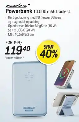 Thansen Powerbank 10.000 mAh trådløst tilbud