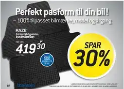 Thansen RAZE Formstøbt gummi-bundmåttesæt tilbud