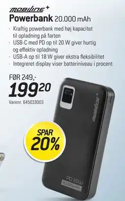 Thansen Powerbank 20.000 mAh tilbud
