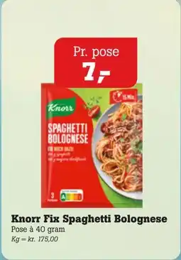 Poetzsch Padborg Knorr Fix Spaghetti Bolognese tilbud