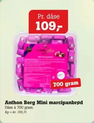 Poetzsch Padborg Anthon Berg Mini marcipanbrød tilbud