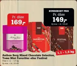 Poetzsch Padborg Anthon Berg Mixed Chocolate Selection, Toms Mini Favoritter eller Festival tilbud