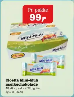 Poetzsch Padborg Cloetta Mini-Muh mælkechokolade tilbud