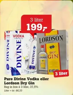 Poetzsch Padborg Pure Divine Vodka eller Lordson Dry Gin tilbud