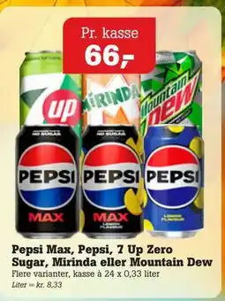 Poetzsch Padborg Pepsi Max, Pepsi, 7 Up Zero Sugar, Mirinda eller Mountain Dew tilbud