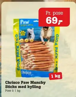 Poetzsch Padborg Chrisco Paw Munchy Sticks med kylling tilbud