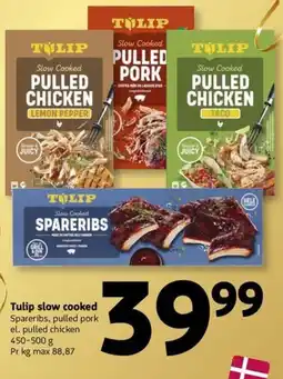 Løvbjerg Tulip slow cooked spareribs, pulled pork el. pulled chicken tilbud