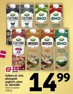 Løvbjerg Arla cultura økologisk yoghurt ymer el. tykmælk tilbud