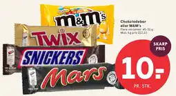 SPAR Chokoladebar eller M&M's tilbud