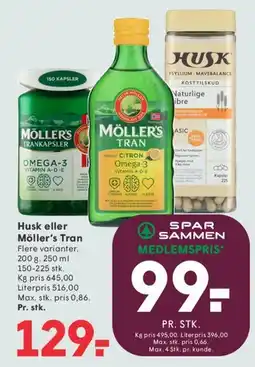 SPAR Husk eller Möller's Tran tilbud