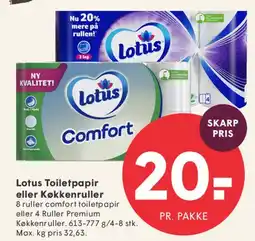 SPAR Lotus Toiletpapir eller Køkkenruller tilbud