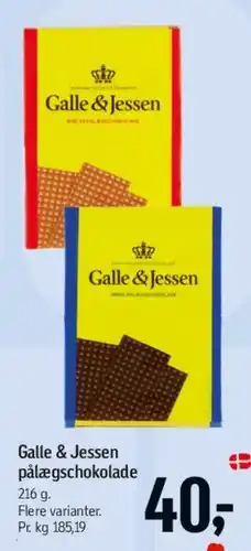 Føtex Galle & Jessen pålægschokolade tilbud
