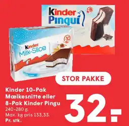 SPAR Kinder 10-Pak / 8-Pak Kinder Pingu tilbud