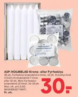 SPAR ASP-HOLMBLAD Krone- eller Fyrfadslys tilbud